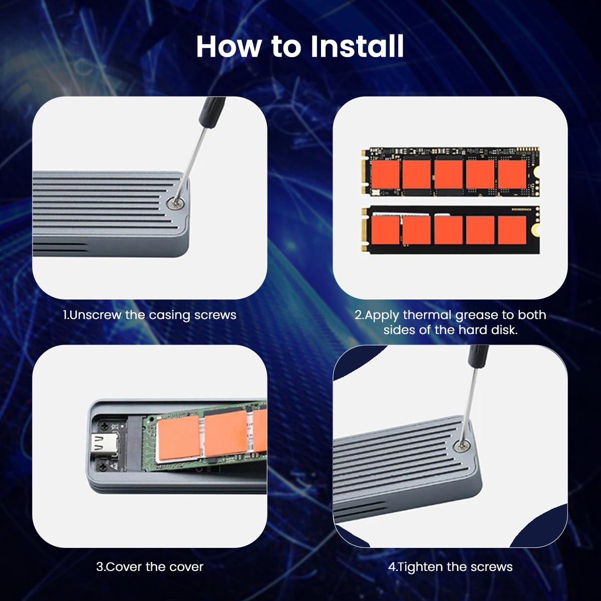 Verilux Smart M.2 Enclosure with Touchscreen, USB 3.2 Gen 2 10Gbps, Only Compatible with 2280 NVMe/ PCIe and NGFF/SATA SSD, Support M-Key B+M Key, External Enclosure Support UASP Trim Verilux Smart M.2 Enclosure with Touchscreen, USB 3.2 Gen 2 10Gbps, Only Compatible with 2280 NVMe/ PCIe and NGFF/SATA SSD, Support M-Key B+M Key, External Enclosure Support UASP Trim
